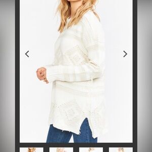 SHOW ME YOUR MUMU-, Canyon Sweater ~ Geo Fringe Cream Knit